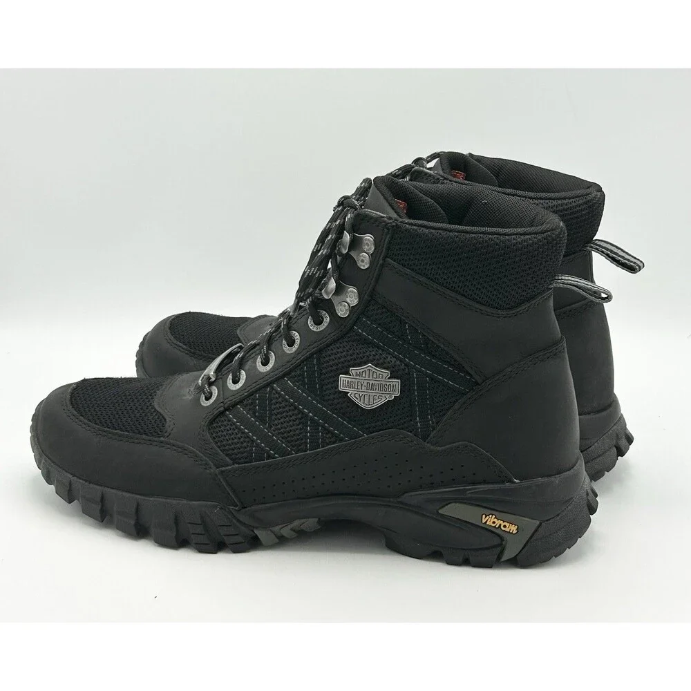 Harley-Davidson Men’s Stark 5" Lace Black Leather Motorcycle Boots 10M D96158 - Picture 3 of 7